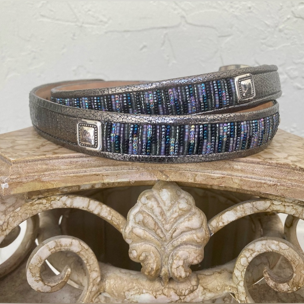 Vintage Brighton Beaded Metallic Belt